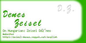 denes zeisel business card